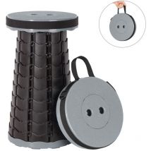 Todeco - Tabouret télescopique Portable, Tabouret Pliable en Plastique, Siege Pliant Portable pour la pêche bbq Camping Jardinage Intérieur Cuisine,