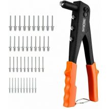 Todot - tacklife Riveter HHR1A Pince à Riveter/Taille Compacte de 25cm/ Manche en Acier Épais de 1.8mm/ Conception pour Économiser Les Efforts/ 4