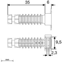 Taco negro para brida Unex Bolsa de 100 unidades Broca de 7