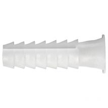 Blisterpackung mit 12 weißen 8-mm-Rillenstopfen aus Kunststoff