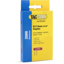 1758 agrafes à couronne étroite galvanisées de type 91/14 mm pour agrafeuse Z4-140, lot de 2000 - Tacwise
