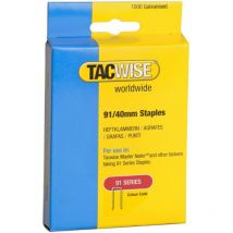 Tacwise - 91 Series Staples Galvanised 40mm 91/40mm 1000 Box 0768