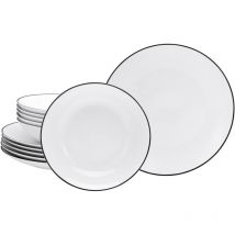 Creatable - Tafelservice 'Black Line' 12-teilig
