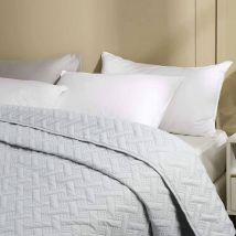 Woltu - Tagesdecke mit geometrischem Muster hellgrau 220 x 240 cm