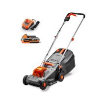 Fuxtec - Tagliaerba a Batteria 20V FX-E1RM20ECO - Leggero, Silenzioso, Perfetto per Piccoli Giardini fino a 400 m² - sacco di raccolta da 30L