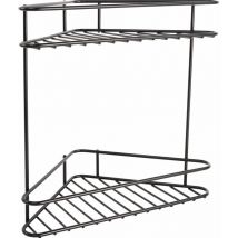 Metaform - tagère angulaire de douche 2 niveaux pour hôtel noir mat en acier verni mod. New chrome black