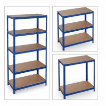 Helloshop26 - tagère charge lourde meuble de rangement à clip cave charge garage 180 cm acier bleu