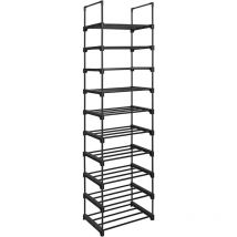 Songmics - tagère à Chaussures à 10 Niveaux, Meuble de Rangement Polyvalent, Cadre en Fer, Personnalisable, Peu encombrant, pour entrée, Salon,
