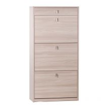 Sarmog - Armoire à chaussures slim gain de place trois portes un tiroir Olmo Chiaro 63x29x h127 cm
