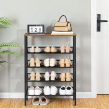 Hoobro - tagère à Chaussures, Porte-Chaussures, Meubles à Chaussures à 5 Niveaux, 60 x 30 x 85 cm, Plat ou Incliné, Étagère de Rangement, Stable,