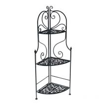 Tagère d'angle en métal noir Jessica 3 étagères cm48x33h120