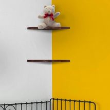 Modularredo - tagère d'angle murale en bois massif chambre et salon Saturno