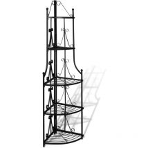 INLIFE Étagère d’angle pour plantes en noir