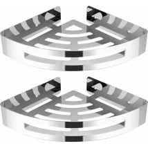 Grid Cool - tagère de douche de salle de bain Étagère de douche d'angle antirouille en acier inoxydable 304 (lot de 2 triangles)