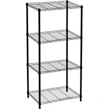 Étagère de Rangement à 4 Niveaux Aéré CATTERHOUSE Klaus 120 - 56x35x120 cm Charge Lourde 140 Kg Cadre en Acier Noir