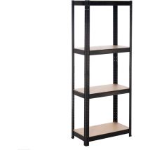 Catter House - tagère Réglable de Rangement à 4 Niveaux catterhouse Hans Plus 60x30x148 cm Charge Lourde 240 Kg Cadre en Acier Noir