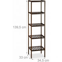 Helloshop26 - tagère de salle de bain bambou 5 étages brun