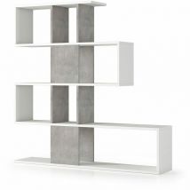 Kiamami Valentina - tagère De Séparation En Bois Blanc Avec Inserts En Ciment