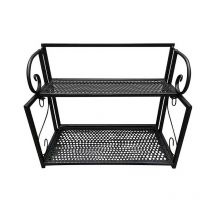Aiducho - Etagère Rangement Douche, étagère en fer à deux niveau Organisateur Panier, Panier Etagère sous Etagère Panier de Rangement pour Placards