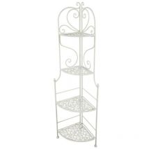 Vacchetti - tagère en métal blanc brosse Jessica 4 étagères en angle cm48x33h160