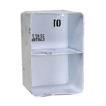 Webmarketpoint - tagère en métal bristol blanc 2 étagères rectangulaires cm20x15h30