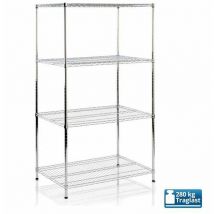 Tagère en métal Everest Chromé 3/4/5 Étagères 90 x 45 x 160 cm