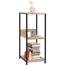 Bonnevie - tagère à livre petite Bibliothèque Étagère de Rangement - pour Bureau Salon Chambre Cuisine Noir et chêne 33,5x39,6x79,7cm Aggloméré