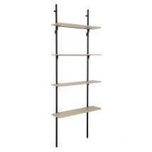 Sodiake - Meuble bibliothequeque modulable au design industriel avec 4 etageres reglables l80cm