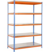 Simonrack - tagère métallique Simon Rack sans vis bleu/orange/galvanisé 5 étagères 2000x1000x450 mm Fabriquée en Espagne