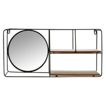 Tagère Murale avec Miroir Bois et Métal Ostaria