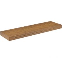 Helloshop26 - tagère murale avec porte-clé accroche à clé 80 cm mdf noyer