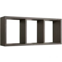 Tagère à mur rectangulaire 3 compartiments mod. tristano chêne foncé
