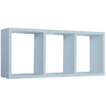 Tagère à mur rectangulaire 3 compartiments mod. tristano bleu baltique