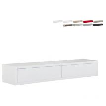 Ahd Amazing Home Design - Tiroir suspendu 2 tiroirs étagère murale design salon moderne Domino - Blanc