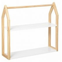 Étagère Murale Enfant Maison 56cm Blanc