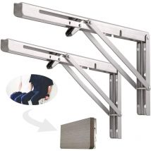 Rhafayre - zolginah Étagère Murale Pliante de 500 mm, Support de Pliant en Acier inoxydable 304 pour établi, Équerre pliante Support, Equerre pour