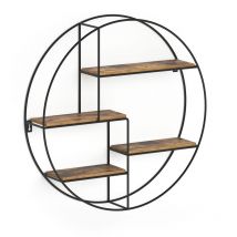Tagère Fyrk, Bois antique, 55 x 55 cm Rond Vicco