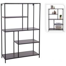 H&s Collection - tagère sur pied à 4 niveaux 76x30x116 cm noir