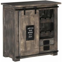 Meuble à vin 80x40 Manguier laqué Gris RAILWAY 240