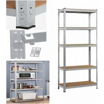 Tagères de Garage, Étagère Charge Lourde, Etagere Metallique Rangement Garage, Capacité 875 kg (175 kg/Niveau), 5 Niveaux mdf Étagère Réglables de