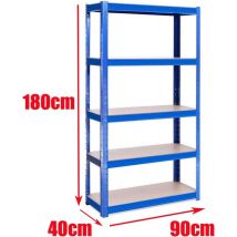 Dayplus - tagères de Garage, Étagère Charge Lourde, Etagere Metallique Rangement Garage, Capacité 875 kg (175 kg/Niveau), 5 Niveaux mdf Étagère