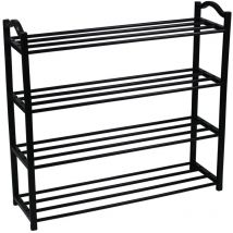 Orion91 - Rangement pour chaussures 4 étagères Neo Black 63x20x62cm