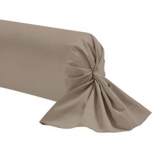Taie de traversin biscuit 100% coton 160 cm - Marron