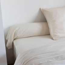 Taie de traversin coton lavé Someo Beige 160 cm - celeste