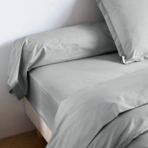 Taie de traversin coton percale Gris 180 cm Someo morphee