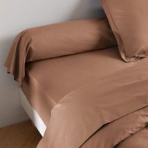 Taie de traversin coton percale Marron 180 cm Someo morphee