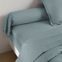 Taie de traversin coton percale Bleu 180 cm Someo morphee