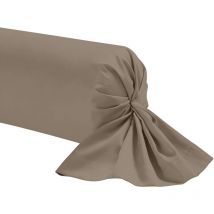 Taie de traversin taupe 100% coton biologique 160 cm