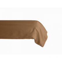 Taie de traversin percale pur coton peigné longues fibres 80 fils/cm² Vent Du Sud Cognac - 43 x 195 cm