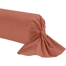 Taie de traversin terracotta 100% coton 140 cm - Orange